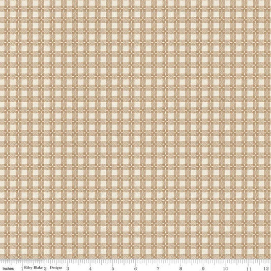 3-Yard-Cut - SALE Baked With Love Tablecloth Linen Cream Checkered Fabric 108" WIDE BACK - WB17801 - Riley Blake Quilting Cotton Fabric