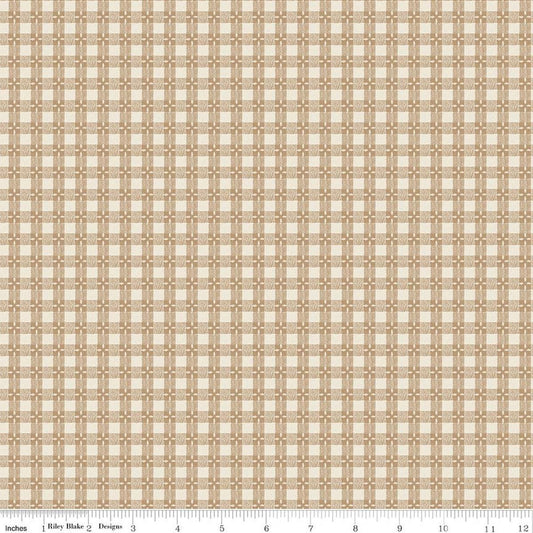 3-Yard-Cut - SALE Baked With Love Tablecloth Linen Cream Checkered Fabric 108" WIDE BACK - WB17803- Riley Blake Quilting Cotton Fabric