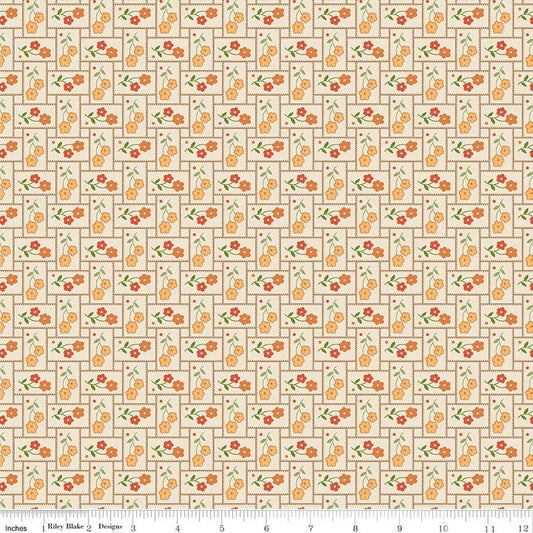 3-Yard-Cut - SALE Baked With Love Abundance Linen Cream Floral Fabric 108" WIDE BACK - WB17804 - Riley Blake Quilting Cotton Fabric