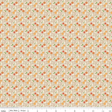 2 Yard 24" End of Bolt - SALE Baked With Love Abundance Linen Cream Floral Fabric 108" WIDE BACK - WB17804 - Riley Blake Quilting Cotton