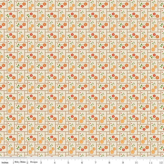 3-Yard-Cut - SALE Baked With Love Abundance Linen Cream Floral Fabric 108" WIDE BACK - WB17804 - Riley Blake Quilting Cotton Fabric