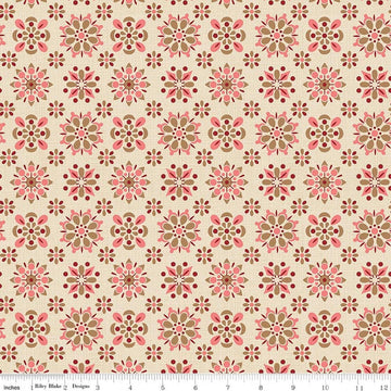 3-Yard-Cut - SALE Baked With Love Giving Linen Cream Floral Fabric 108" WIDE BACK - WB17805 - Riley Blake Quilting Cotton Fabric