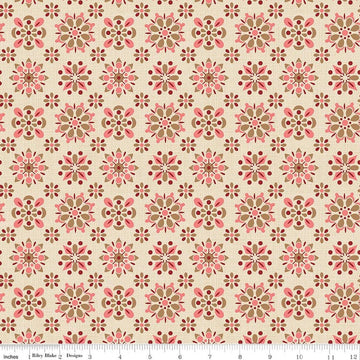 3-Yard-Cut - SALE Baked With Love Giving Linen Cream Floral Fabric 108" WIDE BACK - WB17805 - Riley Blake Quilting Cotton Fabric