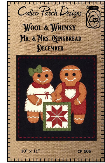 SALE Wool and Whimsy Mr. & Mrs. Gingerbread December Wall Hanging PATTERN Christmas Pattern - Riley Blake INSTRUCTIONS Only