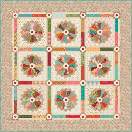 SALE Homemade Pie Quilt Kit Pie Circles Fabric - KT-17780 - Riley Blake Quilting Cotton Fabric