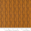 Image of Windfall Vine Stripe Caramel quilting cotton fabric by Fancy That Design House for Moda Fabric. Features vines on a brown background. Cute Little Fabric Shop.