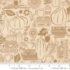 Image of Windfall Cozy Up Eggshell quilting cotton fabric by Fancy That Design House for Moda Fabric. Features autumn icons on a cream background. Cute Little Fabric Shop.