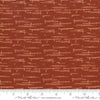 Image of Windfall Textured Blender Rust quilting cotton fabric by Fancy That Design House for Moda Fabric. Features printed texture on a red background. Cute Little Fabric Shop.