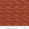 Image of Windfall Textured Blender Rust quilting cotton fabric by Fancy That Design House for Moda Fabric. Features printed texture on a red background. Cute Little Fabric Shop.