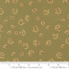 Image of Windfall Autumn Breeze Meadow quilting cotton fabric by Fancy That Design House for Moda Fabric. Features leaves on a green background. Cute Little Fabric Shop.