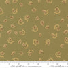 Image of Windfall Autumn Breeze Meadow quilting cotton fabric by Fancy That Design House for Moda Fabric. Features leaves on a green background. Cute Little Fabric Shop.
