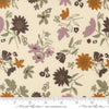 Image of Windfall Playful Petals Eggshell quilting cotton fabric by Fancy That Design House for Moda Fabric. Features flowers on a cream background. Cute Little Fabric Shop.