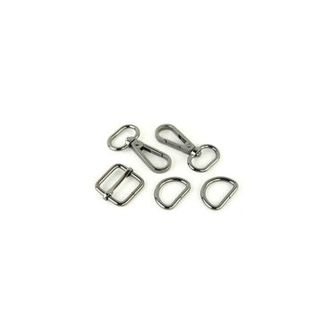 SALE Style 3 Basic Hardware Kit 3/4" Gunmetal Silver Bag Hardware - P210-STS193B - Riley Blake Basic Hardware Kit
