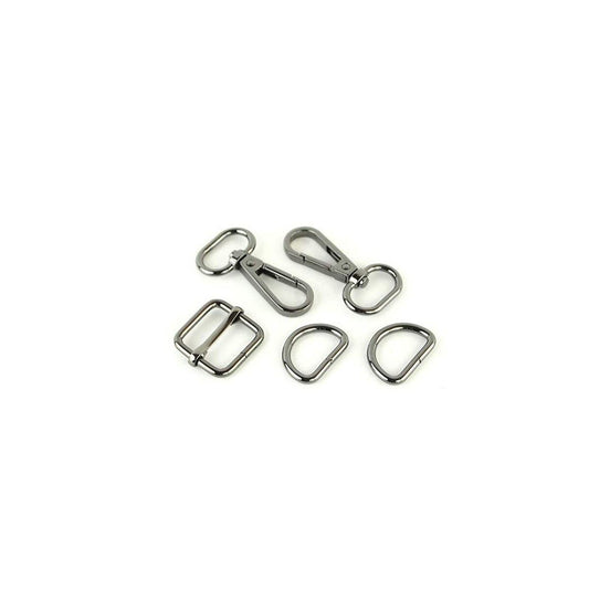 Style 3 Basic Hardware Kit 3/4" Gunmetal Silver Bag Hardware - P210-STS193B - Riley Blake Basic Hardware Kit