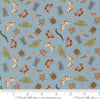Image of Petalush Entomology Wind quilting cotton fabric by Kiley's Quilt Room for Moda Fabrics. Features bugs on a blue background. Cute Little Fabric Shop.