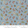 Image of Petalush Entomology Wind quilting cotton fabric by Kiley's Quilt Room for Moda Fabrics. Features bugs on a blue background. Cute Little Fabric Shop.