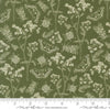 Image of Petalush Herb Garden Moss quilting cotton fabric by Kiley's Quilt Room for Moda Fabrics. Features bugs and flowers on a green background. Cute Little Fabric Shop.