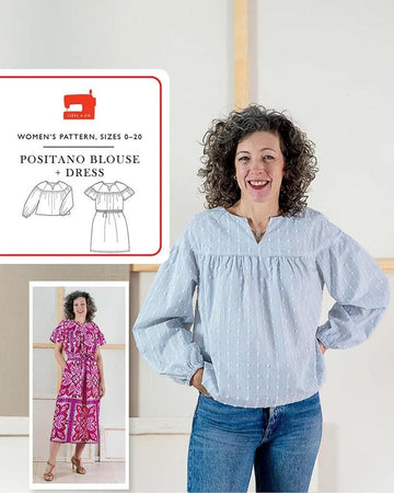 SALE Liesl + Co. Positano Blouse and Dress PATTERN Clothing Pattern - Riley Blake INSTRUCTIONS Only