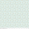 Image of Cotton Nook Flowers Bleached Denim quilting cotton fabric by Minki Kim for Riley Blake Designs. Features flowers on a blue background. Cute Little Fabric Shop.