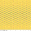 Image of Cotton Nook Dots Yellow quilting cotton fabric by Minki Kim for Riley Blake Designs. Features polka dots on a yellow background. Cute Little Fabric Shop.