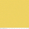 Image of Cotton Nook Dots Yellow quilting cotton fabric by Minki Kim for Riley Blake Designs. Features polka dots on a yellow background. Cute Little Fabric Shop.