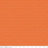 Image of Cotton Nook Dots Orange quilting cotton fabric by Minki Kim for Riley Blake Designs. Features polka dots on an orange background. Cute Little Fabric Shop.