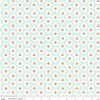Image of Cotton Nook Cherries Bleached Denim quilting cotton fabric by Minki Kim for Riley Blake Designs. Features cherries on a blue background. Cute Little Fabric Shop.