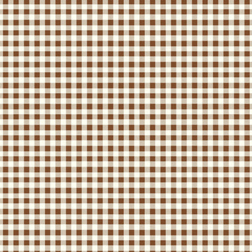 Image of Cotton Nook Plaid Teddy quilting cotton fabric by Minki Kim for Riley Blake Designs. Features checkers on a brown background. Cute Little Fabric Shop.