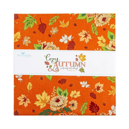 Cozy Autumn 10" Stacker Leaves Fabric - 10-17870-42 - 42-Piece Precut - Riley Blake Quilting Cotton Fabric