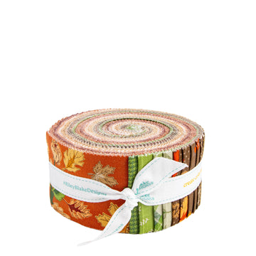 Cozy Autumn 2.5" Rolie Polie Leaves Fabric - RP-17870-40 - 40-Piece Precut - Riley Blake Quilting Cotton Fabric