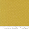 Image of Butternut and Sage Pindot Citron quilting cotton fabric by Fig Tree Co for Moda Fabrics. Features polka dots on a green background. Cute Little Fabric Shop.