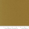 Image of Butternut and Sage Pindot Olive quilting cotton fabric by Fig Tree Co for Moda Fabrics. Features polka dots on a green background. Cute Little Fabric Shop.