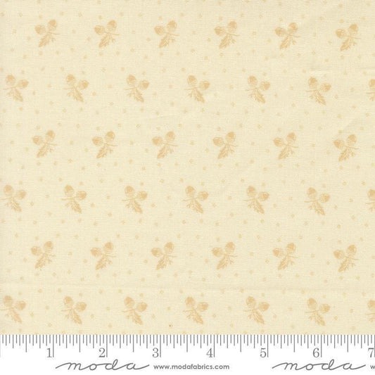 Image of Butternut and Sage Acorn Medley Cream quilting cotton fabric by Fig Tree Co for Moda Fabrics. Features acorns and dots on a cream background. Cute Little Fabric Shop.