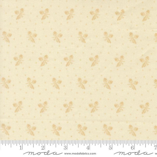 Image of Butternut and Sage Acorn Medley Cream quilting cotton fabric by Fig Tree Co for Moda Fabrics. Features acorns and dots on a cream background. Cute Little Fabric Shop.