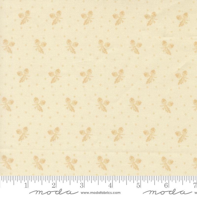 Image of Butternut and Sage Acorn Medley Cream quilting cotton fabric by Fig Tree Co for Moda Fabrics. Features acorns and dots on a cream background. Cute Little Fabric Shop.