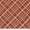 Image of Cozy Autumn Plaid Mahogany quilting cotton fabric by Beverly McCullough for Riley Blake Designs. Features plaid on a redish brown background. Cute Little Fabric Shop.