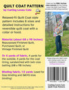 SALE Quilt Coat PATTERN Jacket Pattern - Riley Blake INSTRUCTIONS Only