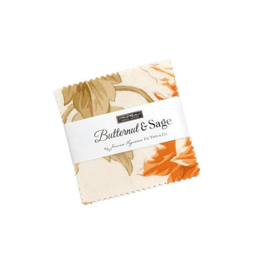Butternut and Sage Mini Charm Pack Floral Fabric - 35440MC - 42-Piece Precut - Moda Fabrics Quilting Cotton Fabric
