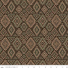 Image of Whispering Pines Geometric Brown quilting cotton fabric by The RBD Designers for Riley Blake Designs. Features a geometric pattern on a brown background. Cute Little Fabric Shop.