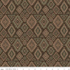 Image of Whispering Pines Geometric Brown quilting cotton fabric by The RBD Designers for Riley Blake Designs. Features a geometric pattern on a brown background. Cute Little Fabric Shop.