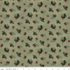 Image of Whispering Pines Acorns Green quilting cotton fabric by The RBD Designers for Riley Blake Designs. Features acorns and leaves on a green background. Cute Little Fabric Shop.