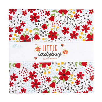 SALE Little Ladybug 10" Stacker Floral Fabric - 10-18030-42 - 42-Piece Precut - Riley Blake Quilting Cotton Fabric