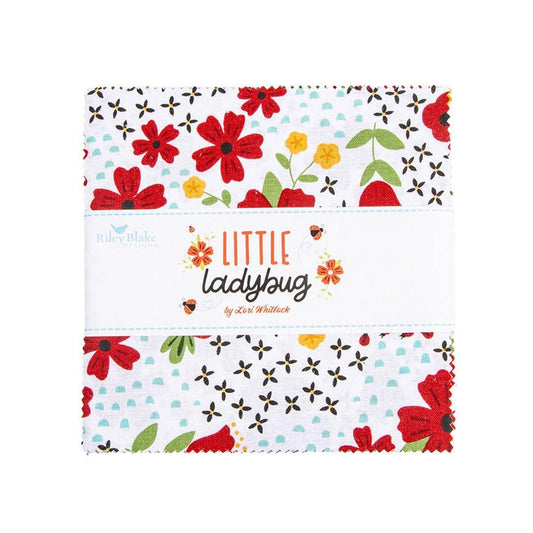 Little Ladybug 5" Stacker Fantasy Fabric - 5-18030-42 - 42-Piece Precut - Riley Blake Quilting Cotton Fabric