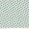 Image of Little Ladybug Ladybugs Blue quilting cotton fabric by Lori Whitlock for Riley Black Designs. Features ladybugs on a blue background. Cute Little Fabric Shop.