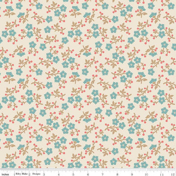3-Yard-Cut - SALE Baked With Love Grateful Linen Cream Floral Fabric 108" WIDE BACK - WB17806 - Riley Blake Quilting Cotton Fabric