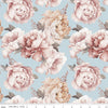 3-Yard-Cut - SALE Daybreak on the Prairie Peonies Blue Floral Fabric WIDE BACK 108" Wide - WB17692 - Riley Blake Quilting Cotton Fabric