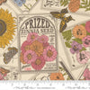 Image of My Secret Garden Seeds of Love Cloud quilting cotton fabric by Stacy Iest Hsu for Moda Fabrics. Features flowers on a cream background. Cute Little Fabric Shop.
