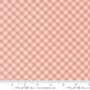 Image of My Secret Garden Gingham Blossom quilting cotton fabric by Stacy Iest Hsu for Moda Fabrics. Features checks on a pink background. Cute Little Fabric Shop.
