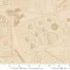 Image of My Secret Garden Seeds of Love Cloud Natural quilting cotton fabric by Stacy Iest Hsu for Moda Fabrics. Features flowers on a beige background. Cute Little Fabric Shop.