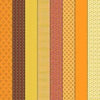 Image of Gathered Lollies Four Hazel quilting cotton fabric by Jen Kingwell for Moda Fabrics. Features stripes on an orange background. Cute Little Fabric Shop.